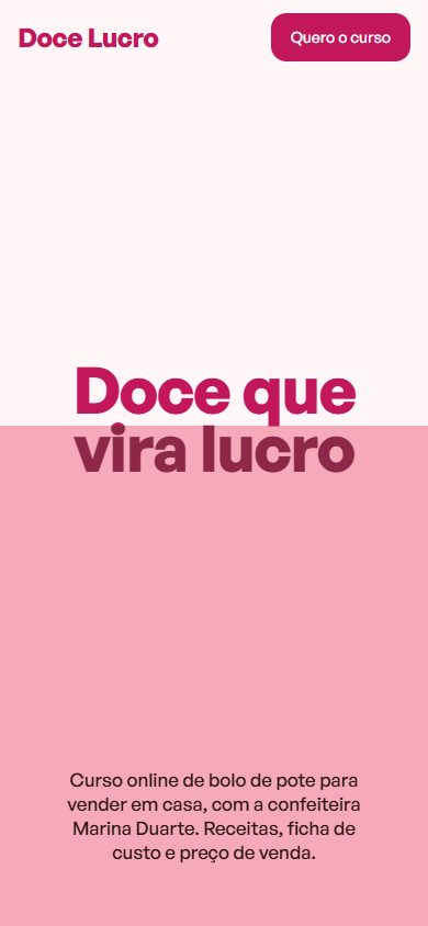O mesmo site no celular