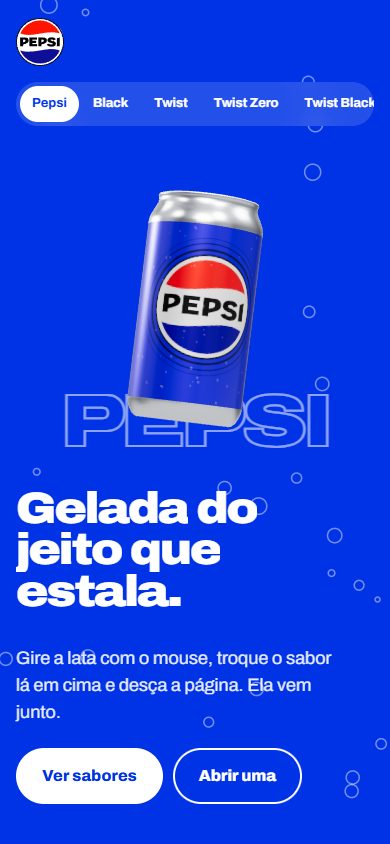 O mesmo site no celular