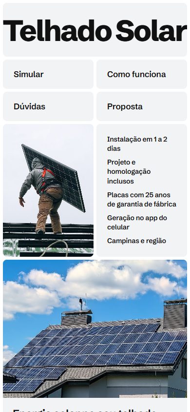 O mesmo site no celular